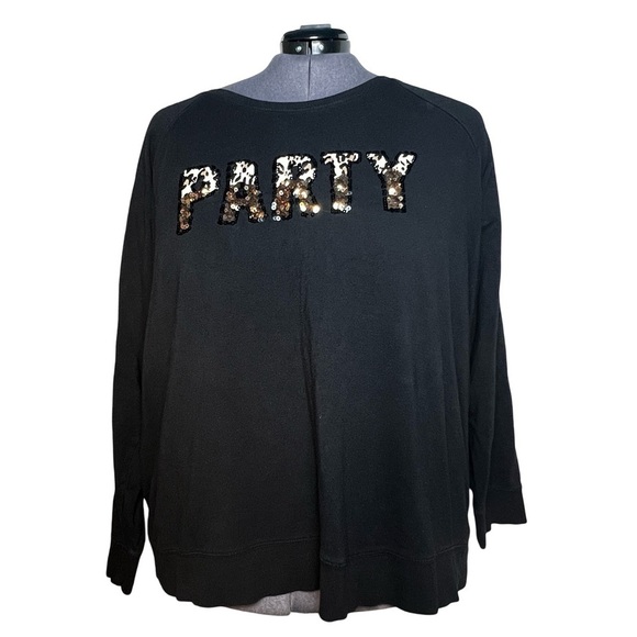torrid Tops - Torrid Party Gold Sequin & Black Sweatshirt (Size 4)